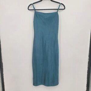 ☆☆ Xxxiticat Teal Cowl Neck Satin Midi Slip Dress Size XS